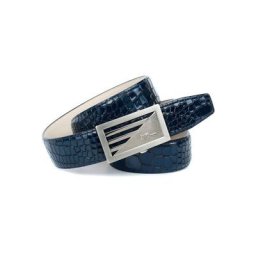 Anthoni Crown Ledergürtel in Kroko-Design in blau