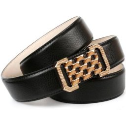 Anthoni Crown Ledergürtel mit Fashion-Koppelschließe, Ton in Ton Steppung