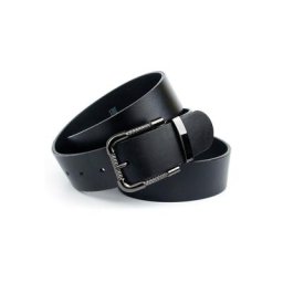 Anthoni Crown Ledergürtel mit Schließe in Schwarz Metallic