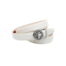Anthoni Crown Ledergürtel 2,4 cm femininer Ledergürtel in weiß