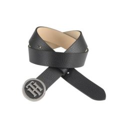 Tommy Hilfiger Ledergürtel silberne Schnalle, aus hochwertigem Leder, 3 cm Breite