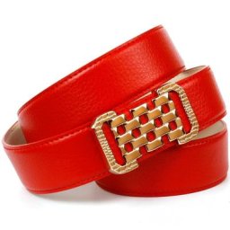 Anthoni Crown Ledergürtel mit Fashion-Koppelschließe, helle Rückseite