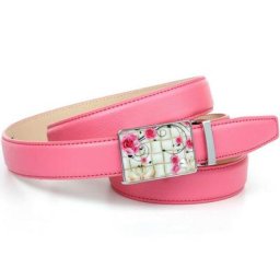 Anthoni Crown Ledergürtel Sommerlicher Automatik Gürtel in Flamingo rot