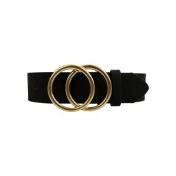 RETTUNGSRING by showroom 019° Koppelgürtel Rettungsring Veganer Gürtel »AppleSkin« Schwarz 2 Kreise goldfarben