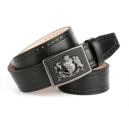 Anthoni Crown Ledergürtel in schwarz für Jeans