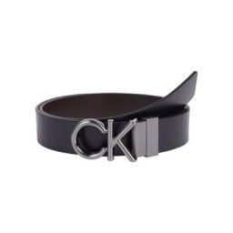 Calvin Klein Ledergürtel mit Monogramm-Schnalle aus Metall