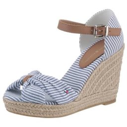 Tommy Hilfiger BASIC SEERSUCKER HIGH WEDGE Keilsandalette mit verstellbarer Schnalle