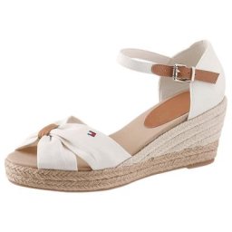 Tommy Hilfiger BASIC OPENED TOE MID WEDGE Keilsandalette mit verstellbarem Riemchen, schmale Form