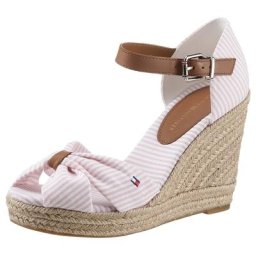 Tommy Hilfiger BASIC SEERSUCKER HIGH WEDGE Keilsandalette mit verstellbarer Schnalle
