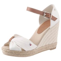Tommy Hilfiger BASIC OPENED TOE HIGH WEDGE High-Heel-Sandalette mit dezenter Flagstickerei