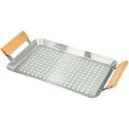 hecht international Grillschale Padella, Edelstahl, Holz, Metall