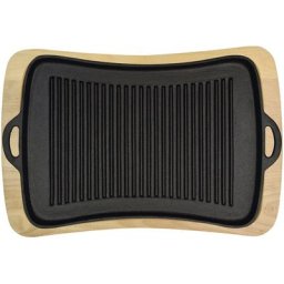 Jim Beam BBQ Grillplatte, mit Holzuntersetzer, 40x43 cm
