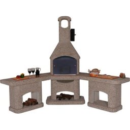 WELLFIRE Grillkamin Außenküche Nova Quatro, BxTxH: 188x73x215 cm