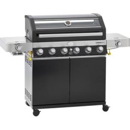 RÖSLE Gasgrill BBQ-Station VIDERO, 25527, G6-S Schwarz, 6 Brenner, extra Primezone/Seitenbrenner, VARIO+