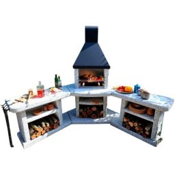 WELLFIRE Grillkamin Außenküche Toskana Quatro, BxTxH: 188x73x216 cm