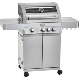 RÖSLE Gasgrill BBQ-Station VIDERO, 25521, G3 Edelstahl, 3 Haupt- und 1 Seitenbrenner, beleuchtete Drehknöpfe