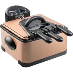 bestron Fritteuse DF402CO XL, 2000 W, 3 Körben, Kaltzonentechnologie, Ölbehälter herausnehmbar, 4 L