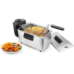 Emerio Kaltzonenfritteuse DF-120482 silberfarben, 2000 W, Fassungsvermögen 0,6 kg