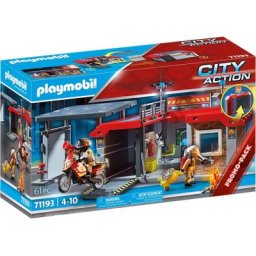 Playmobil® Konstruktions-Spielset Feuerwehrstation (71193), City Action, (61 St), Made in Germany