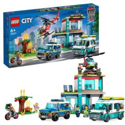LEGO® Konstruktionsspielsteine Hauptquartier der Rettungsfahrzeuge (60371), LEGO® City, (706 St), Made in Europe