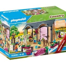 Playmobil® Konstruktions-Spielset Reitunterricht mit Pferdeboxen (70995), Country, (211 St), Made in Germany