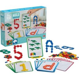 PLUS-PLUS Spielbausteine Kreativ Bausteine ABC & 123, (600 St), Made in Europe