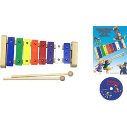 Clifton Spielzeug-Musikinstrument Metallophon, mit 8 Tönen und Kinderlieder CD, Karaoke CD mit Heft