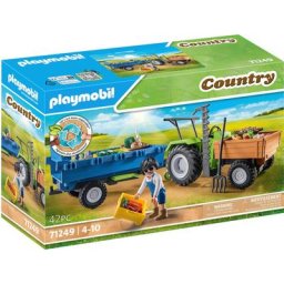 Playmobil® Konstruktions-Spielset Traktor mit Hänger (71249), Country, teilweise aus recyceltem Material, Made in Germany