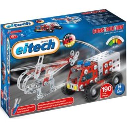 Eitech Metallbaukasten Feuerwehr Set - Helikopter und Löschwagen, (190 St), Made in Germany