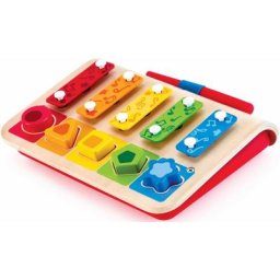 Hape Spielzeug-Musikinstrument Xylophon-Piano, inklusive Steckspiel