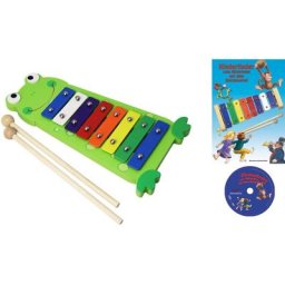 Clifton Spielzeug-Musikinstrument Metallophon Frosch, mit 8 Tönen und Kinderlieder CD, Karaoke CD mit Heft