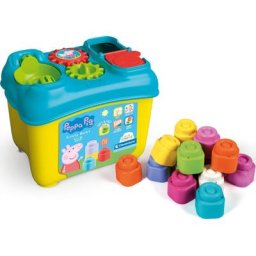 Clementoni® Spielbausteine Baby Clementoni, Clemmy - Peppa Pig Aktivitäts-Eimer, Made in Europe