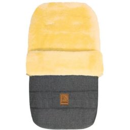 Heitmann Felle Fußsack Eisbärchen - Winterfußsack, mit echtem Lammfell, für Kinderwagen, Buggy, 5 Gurtschlitze, waschbar