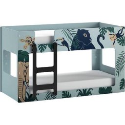 Vipack Spielbett Lucca, in Dschungel-Optik, mit Leiter und Fensterausschnitten, MDF lackiert