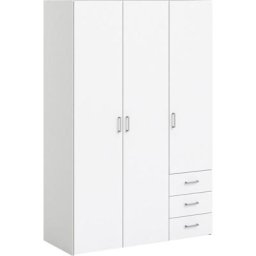Home affaire Kleiderschrank graue Stangengriffe, einfache Selbstmontage, 175,4 x 115,8 x 49,52 cm