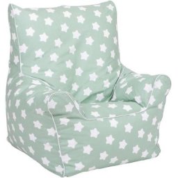 Knorrtoys® Sitzsack Junior, Green White Stars, für Kinder, Made in Europe