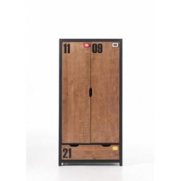 Vipack Kleiderschrank Alex aus teilmassiver Kiefer und MDF in 2 Breiten