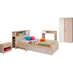 Parisot Jugendzimmer-Set Charly, (Set, 6-St., Schrank, Bett, Regal, Nachttisch, Schreibtisch)