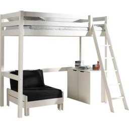 Vipack Hochbett Hochbett mit 90 x 200 cm Liegefläche, ausziehbarer Schlafsessel