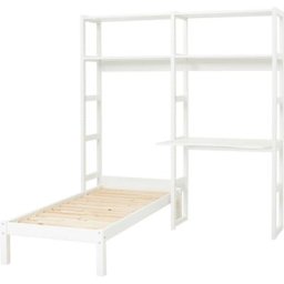 Hoppekids Jugendzimmer-Set STOREY, (Set, 13-St., Bett, Schreibtischplatte, 4 Einlegeböden, 4 Stützelemente, Rollrost), mit Bett, Schreibtisch & Regal, 2 Größen