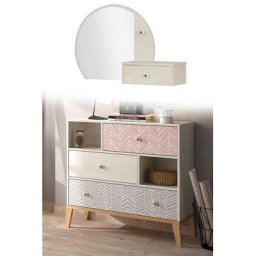 Gami Jugendzimmer-Set Alika, (Set, 2-St., Kommode und passender Spiegel), Kommoden-Set