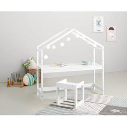 Lüttenhütt Kinderschreibtisch Ingke, Massivholz, 3-fach höhenverstellbar, Hausoptik