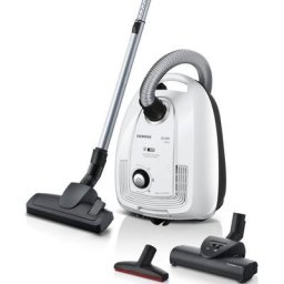 SIEMENS Bodenstaubsauger VSP3T212, weiß-schwarz, 900 W, mit Beutel, inkl. Turbobürste, Fugendüse und XXL-Polsterdüse
