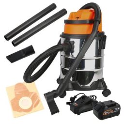 Profiwerk Nass-Trocken-Sauger PWNTS-01-Kit Akku-Sauger 20V, 20l, 8,0 Kpa, 80 W, Ausblasfunktion, 4,0Ah Akku, Netzteil