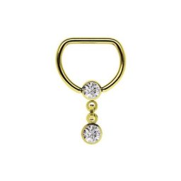 Adelia´s Brustwarzenpiercing Piercing Brustpiercing, 18 kt. Hartvergoldung mit Kette und zwei 5 mm Kugeln