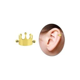 Adelia´s Dehnschnecke Piercing Ohrpiercing, Helix Schild in Form einer Krone mit Stab in 1,2 mm Stärke