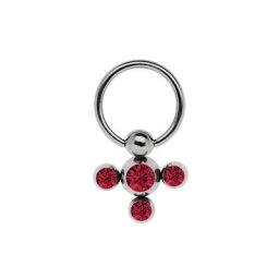 Adelia´s Intimpiercing Piercing Intimpiercing , Intimring BCR + Klemm-Verschluss mit 4 farbigen Steinen