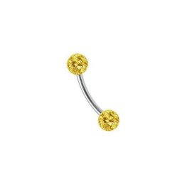 Adelia´s Augenbrauenpiercing Piercing Augenbrauenpiercing, Titan Banane mit 2 mini Ferido Epoxy Kugeln