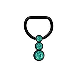Adelia´s Brustwarzenpiercing Piercing Brustpiercing, Stahl - Klemm-Brustring PVD schwarz mit Steinkugeln