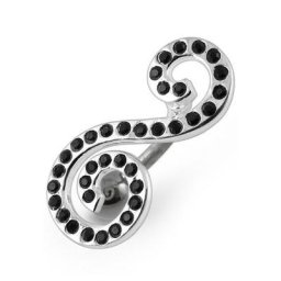 Firetti Bauchnabelpiercing MUSIC, Notenschlüssel, mit Zirkonia (synth)